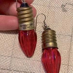 SCG Inc. 1990 Vintage Christmas Light Earrings